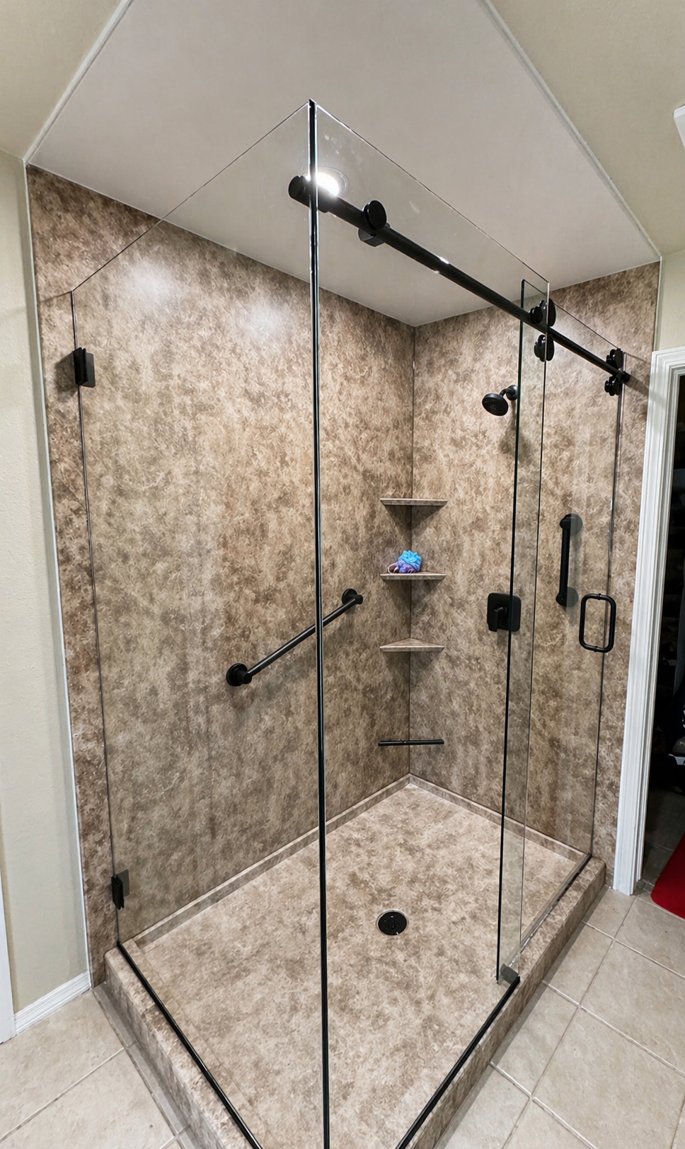 Shower to Larger Shower — after