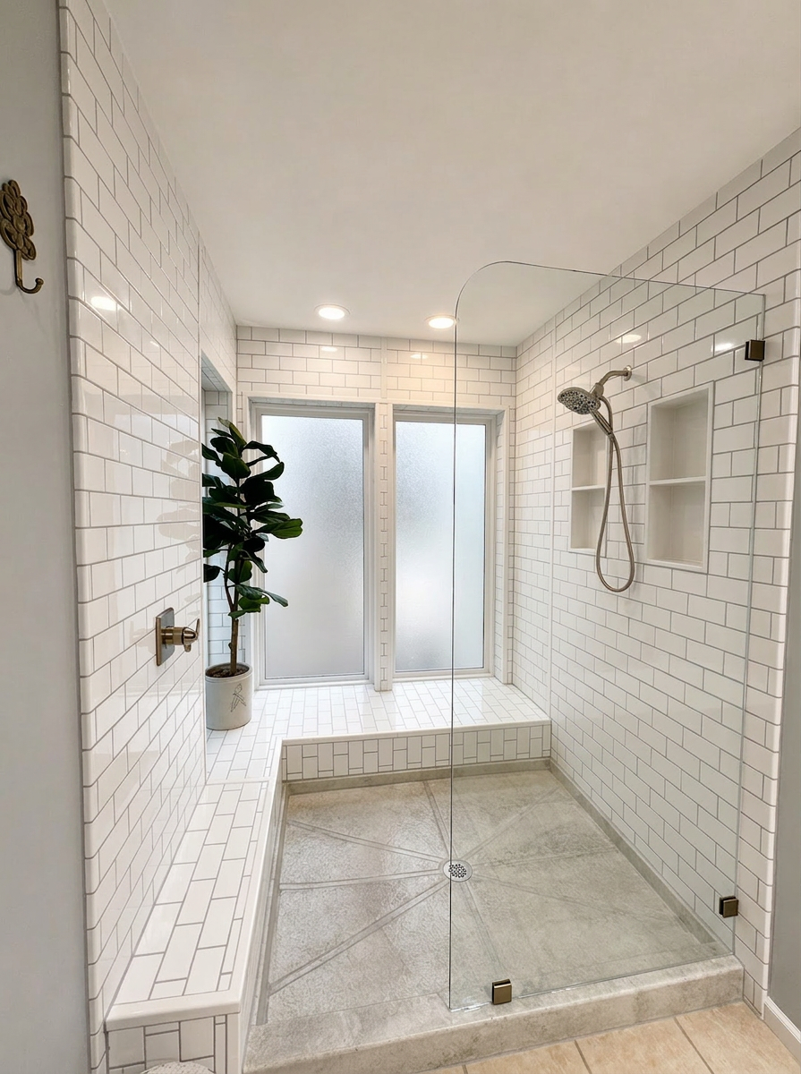 Sunken Tub to Walk-In Shower — after
