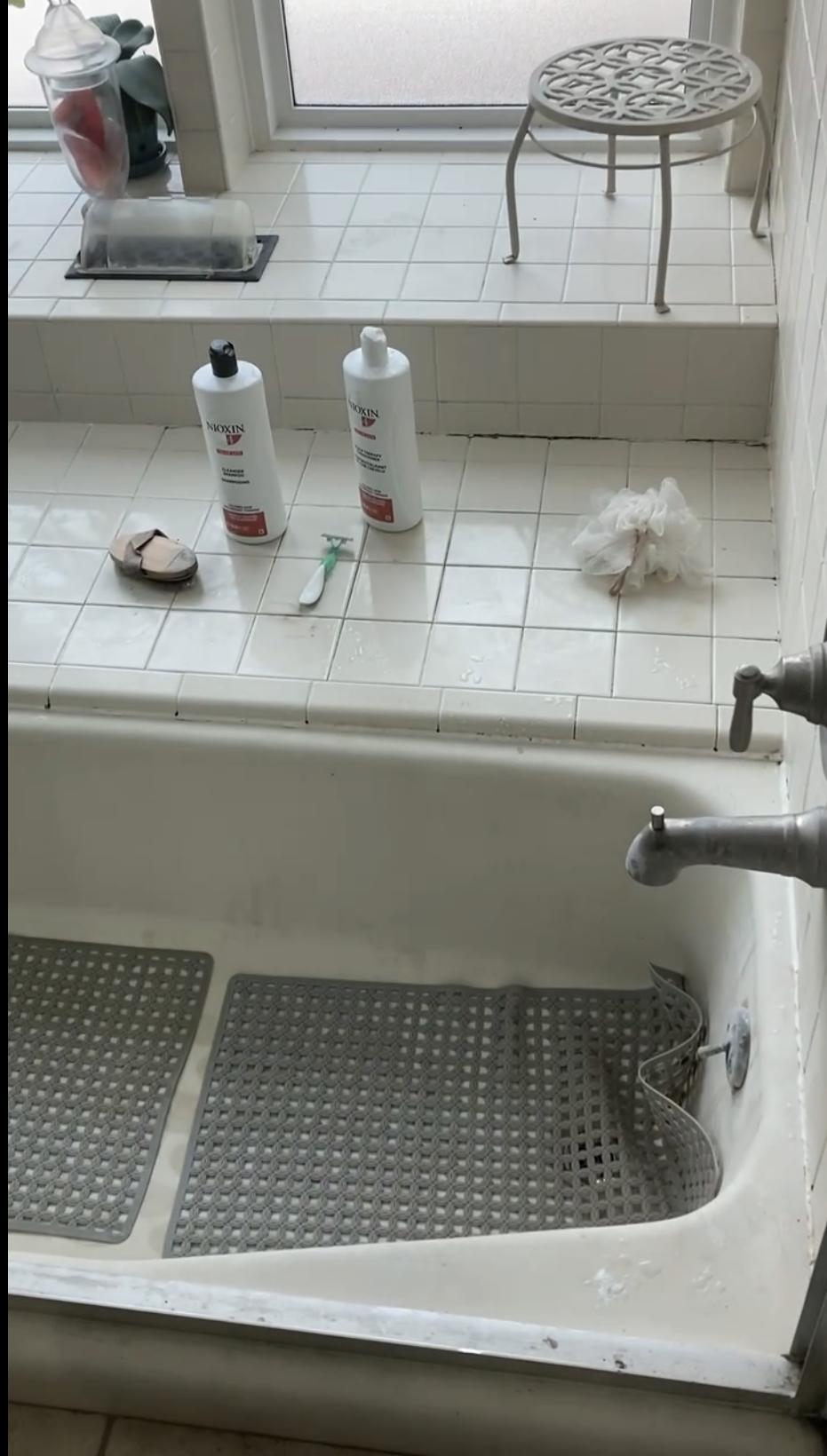 Sunken Tub to Walk-In Shower — before