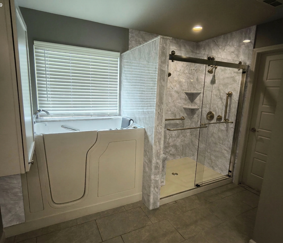 Walk-In Tub & Shower Combo — after